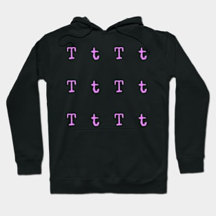 Pink Typewriter Letter T Hoodie